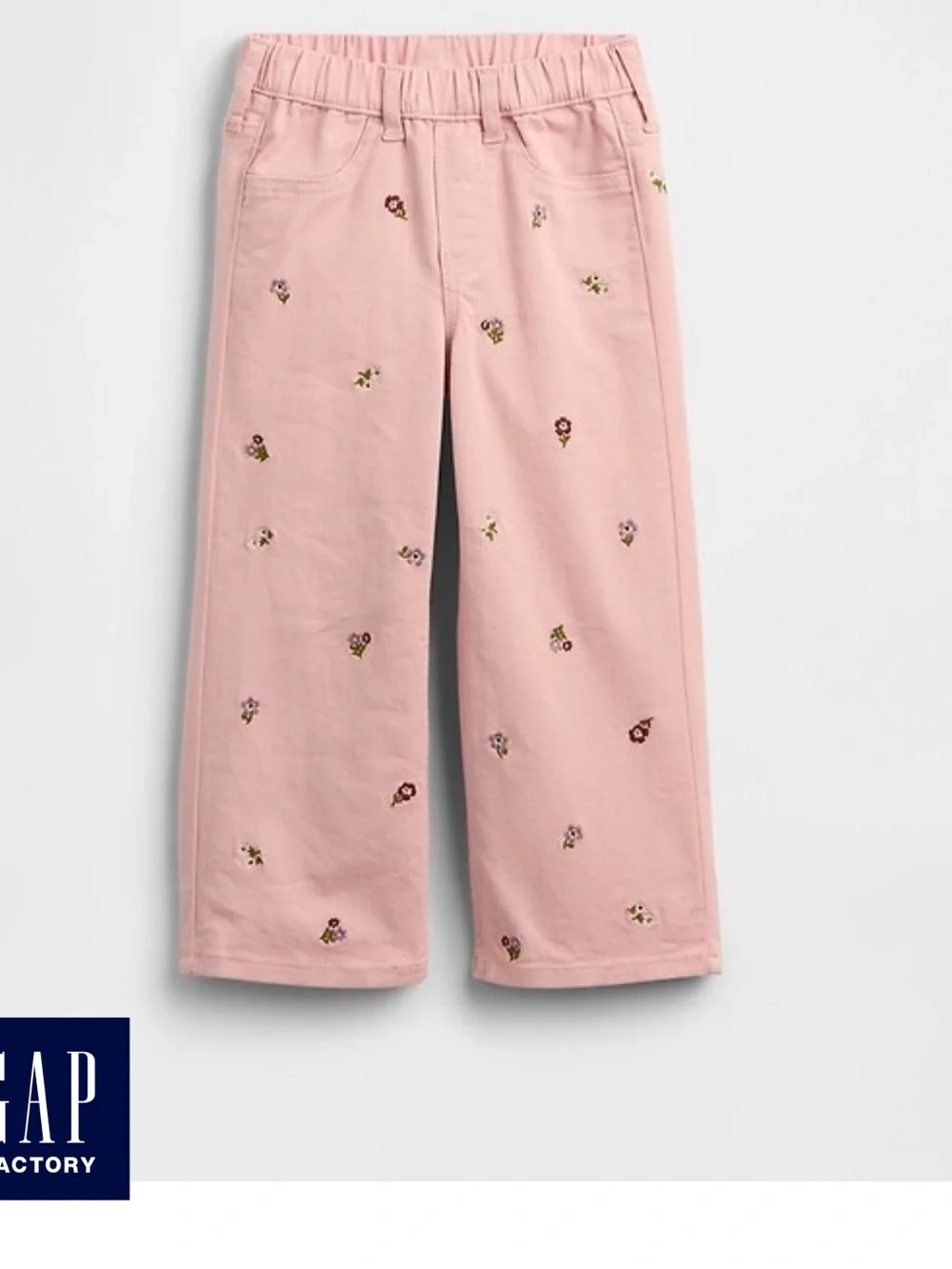 GAP Pink Floral Embroidered Jeans & Blue Heart Patch Denim